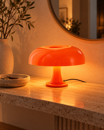 Modern Orange Mushroom Lamp