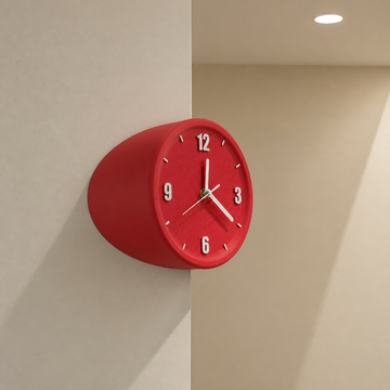 No-Drill Corner Wall Clock, Bauhaus Style Silent Hanging Clock for Room Corners