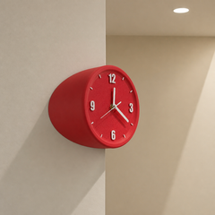 No-Drill Corner Wall Clock, Bauhaus Style Silent Hanging Clock for Room Corners