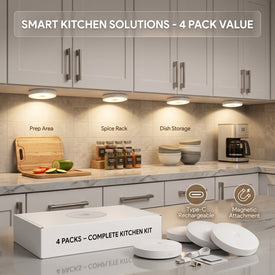 4/6pcs Magnetic Motion Sensor Night Lights, Dual Mode (Auto/Always-On) Under Cabinet Lighting