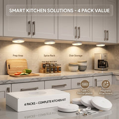 4/6pcs Magnetic Motion Sensor Night Lights, Dual Mode (Auto/Always-On) Under Cabinet Lighting
