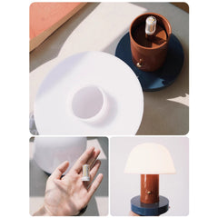 Rechargeable Mushroom Table Lamp, 3 Color Temperature