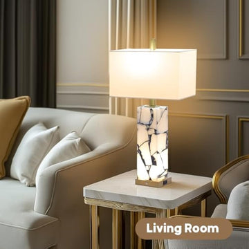 Natural Marble Table Lamps Set of 2