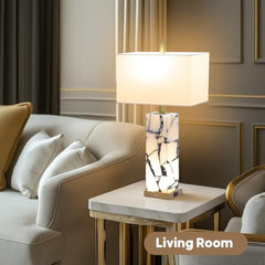 Natural Marble Table Lamps Set of 2
