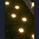 4pcs Solar Waterproof Dog Paw 3000K LED Lights