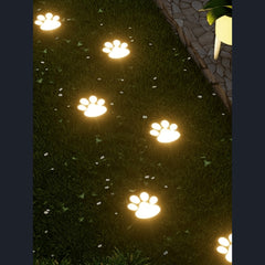 4pcs Solar Waterproof Dog Paw 3000K LED Lights