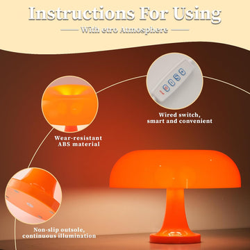 Modern Orange Mushroom Lamp