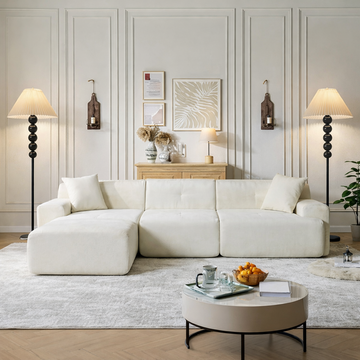 Mid Century Modern Wood Large Floor Lamp with Pleated Lampshade 65"H