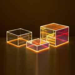 3Pcs Iridescent Acrylic Display Risers with LED light