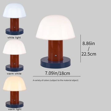 Rechargeable Mushroom Table Lamp, 3 Color Temperature