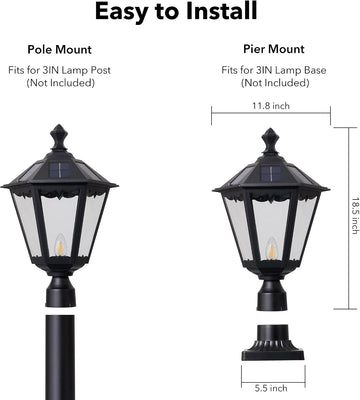 Waterproof Outdoor Solar Lamp Post Lights