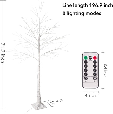 6ft Lighted Indoor & Outdoor Birch Tree