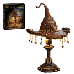 Wizard Hat Table Lamp, Fantasy LED Ambient Light, Magical Desk Lamp for Bedroom, Gaming Room & Reading Corner Decor, DIY Building Block Table Lamp