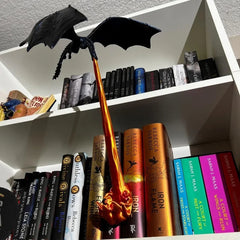 Dragon Book Nook Light – 3D Printed Fire-Breathing Flying Dragon Bookshelf Decor