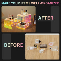 3Pcs Iridescent Acrylic Display Risers with LED light
