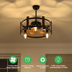 Modern Farmhouse Ceiling Fan with LED Lights