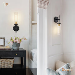 2PCS Glass Farmhouse Wall Lamp, Modern Bathroom Vanity Sconces Wall Lighting