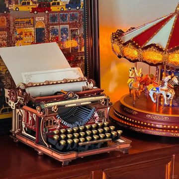 Mechanical Typewriter 3D Wooden Puzzle