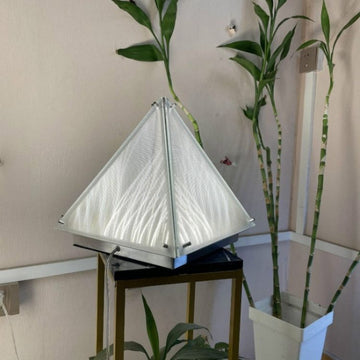 Modern Pyramid Table Lamp with Hand-Wave Control, 3 Color Modes & Stepless Dimming