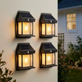 4 Pack Solar Outdoor Wall Lights with Motion Sensor, Waterproof IP65 Garden Security Lighting, 3 Modes Auto Dusk to Dawn, Wireless Decorative Lamp for Patio, Villa, Pathway