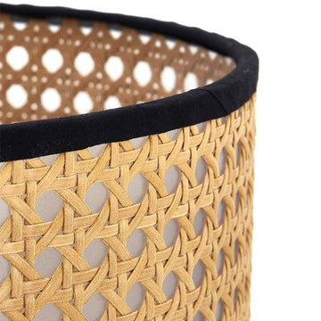 Handmade Woven Canework  Mid-Century Desk Lamp, E27 Socket, 18" Tall