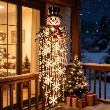 Crystal Cascade Christmas Light - Hanging Snowflake & Crystal LED Porch Decor