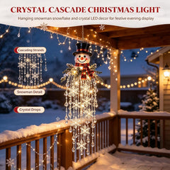 Crystal Cascade Christmas Light - Hanging Snowflake & Crystal LED Porch Decor