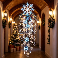 Crystal Cascade Christmas Light - Hanging Snowflake & Crystal LED Porch Decor