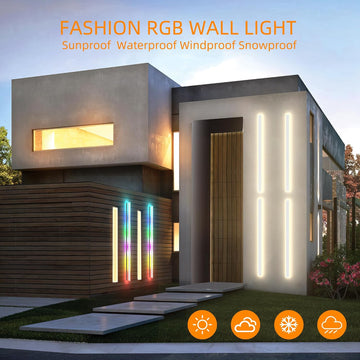 2 Pack Modern Outdoor Wall Lights (white, 60inch)