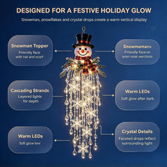 Crystal Cascade Christmas Light - Hanging Snowflake & Crystal LED Porch Decor