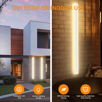 2 Pack Modern Outdoor Wall Lights (white, 60inch)