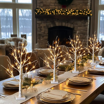 2ft Lighted Indoor & Outdoor Birch Tree