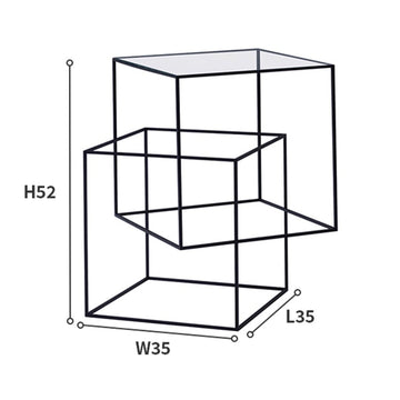 Glass double layer 3D floating side table