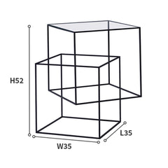 Glass double layer 3D floating side table