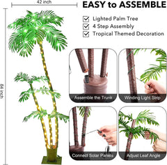 7FT Artificial Lighted  Palm Trees for Outdoors & Patio Decor