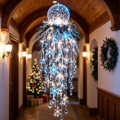 Crystal Cascade Christmas Light - Hanging Snowflake & Crystal LED Porch Decor