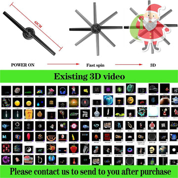 3D naked-eye effect hologram LED Fan projector 