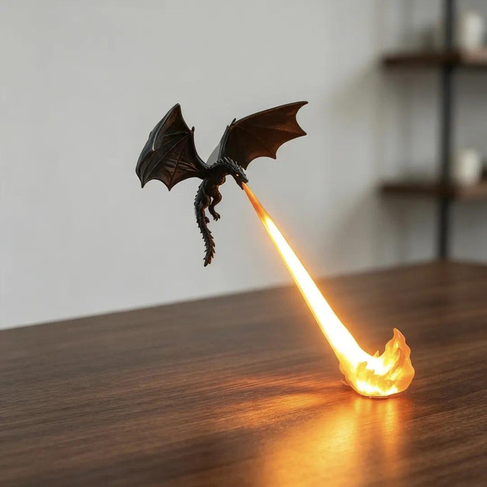 Dragon Book Nook Light – 3D Printed Fire-Breathing Flying Dragon Bookshelf Decor