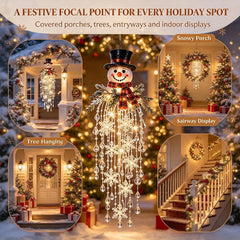 Crystal Cascade Christmas Light - Hanging Snowflake & Crystal LED Porch Decor
