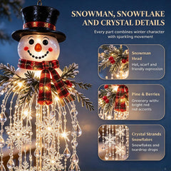 Crystal Cascade Christmas Light - Hanging Snowflake & Crystal LED Porch Decor