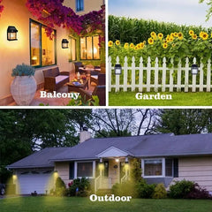 4 Pack Solar Outdoor Wall Lights with Motion Sensor, Waterproof IP65 Garden Security Lighting, 3 Modes Auto Dusk to Dawn, Wireless Decorative Lamp for Patio, Villa, Pathway