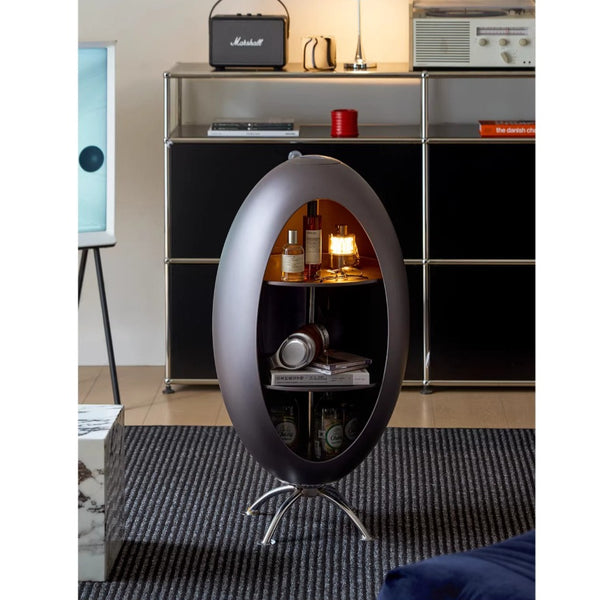 Rocket Side Table, Bauhaus Style Rotating Coffee Table with Storage ...