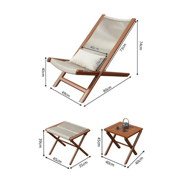 Outdoor Rattan Folding Swing Lounger with Cushion