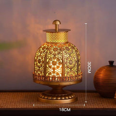 Vintage Moroccan Gold Lattice Candle Holder