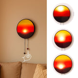 Creative Sunset Hand Pulled Night Light, Movable Sunrise to Sunset Scenery Wall Lamp, Battery Rechargeable Wall Light
