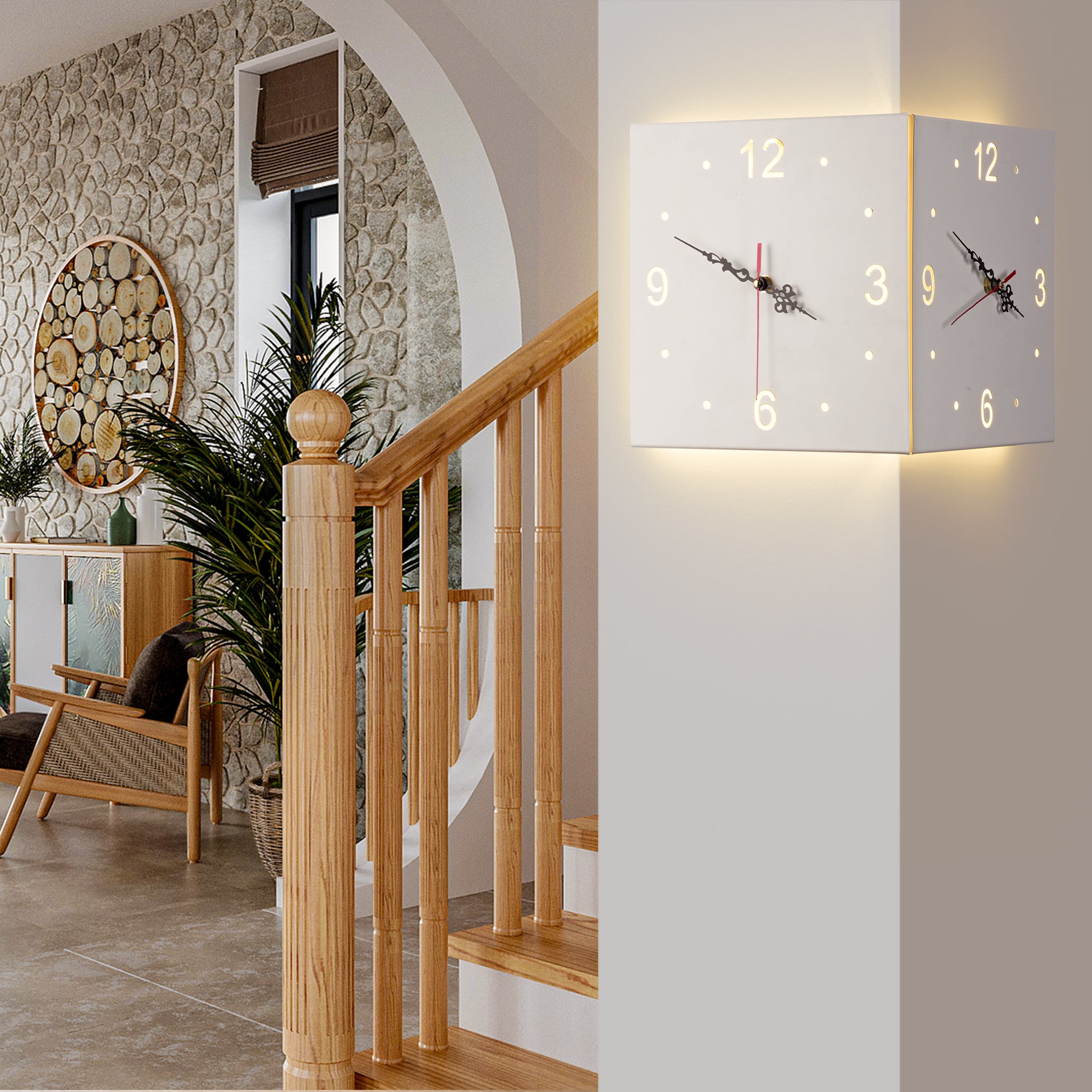 Corner Clock Led Motion Sensor Backlit Corner Clock, Decorative Quartz Wall Clock | EP ...