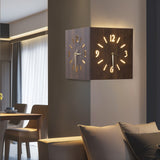Sounds Activated Backlit Wooden Wall Clock Corner Clock