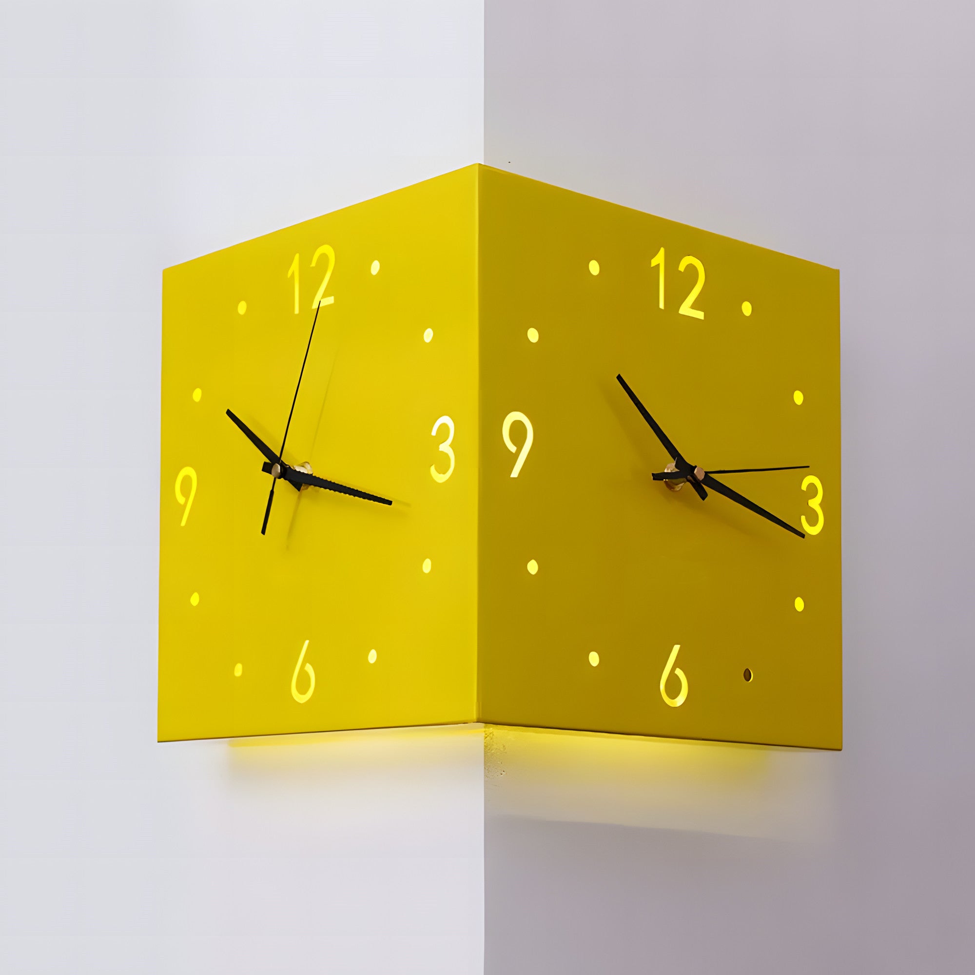 Corner Clock Led Motion Sensor Backlit Corner Clock, Decorative Quartz Wall Clock | EP ...