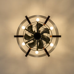 Caged Ceiling Fans with 6 LED Lights