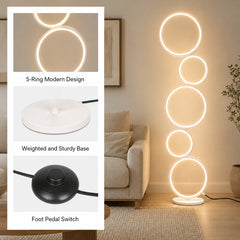 RGBCW Minimalist Circular Floor Lamp